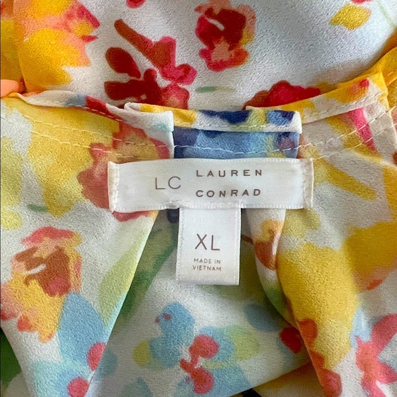 LC Lauren Conrad Floral Mini Dress - Yellow and Blue - Picture 2 of 5
